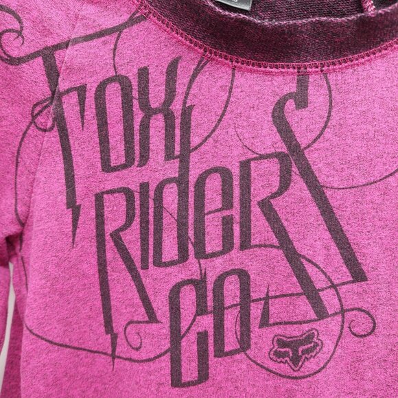 Fox Girl Racing Shirt Pullover Size XS Long Sleeve Purple Black - Picture 2 of 9